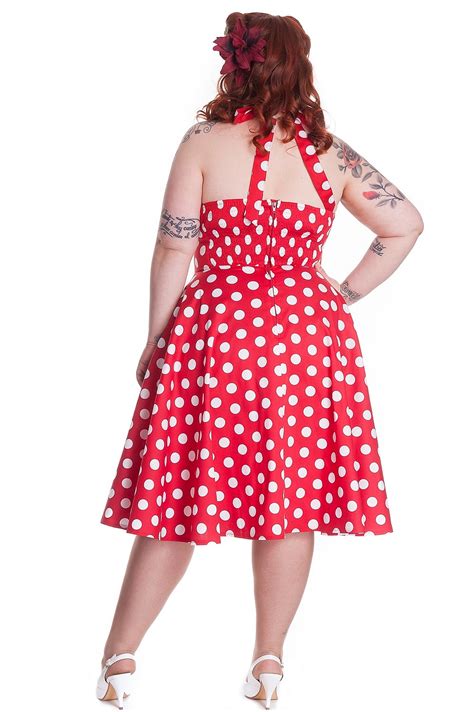 hell bunny mariam 50s polka dot swing dress in red