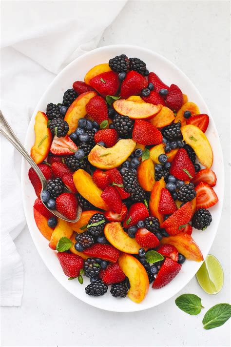 Peach Berry Fruit Salad Paleo Or Vegan Recipe Berry Fruit Salad