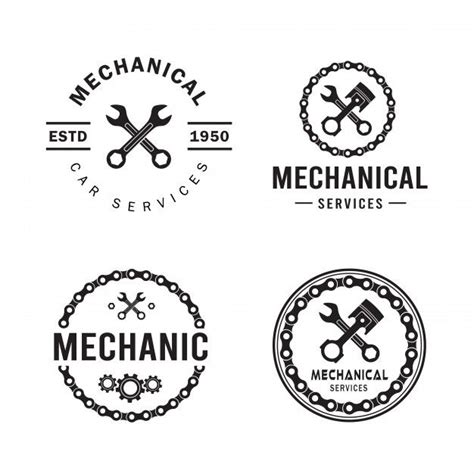Premium Vector Mechanic Logo Set Services Engineering Repair
