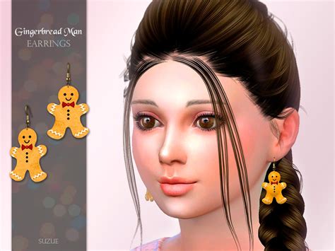 Suzue Gingerbreadman Child Earrings The Sims 4 Catalog