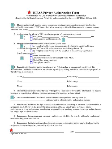 Mo Hipaa Privacy Authorization Fill And Sign Printable Template