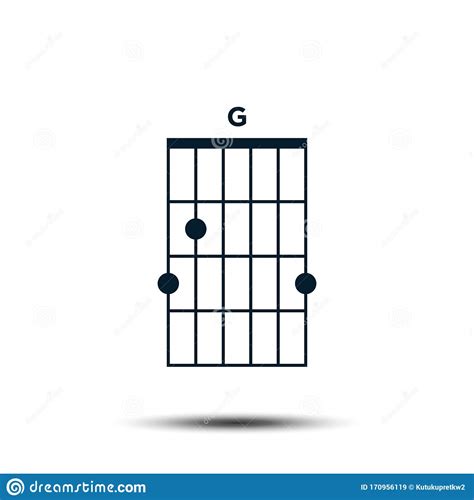G Basic Guitar Chord Chart Icon Vector Template Stock