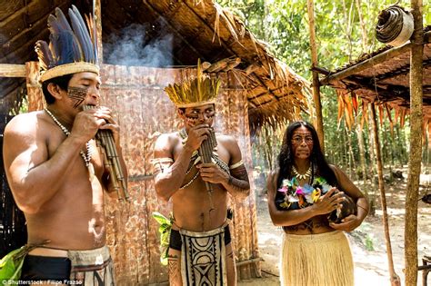 Amazon Rainforest Tribe Huts