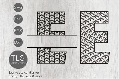 Download Split Monogram Letter E SVG, Geometric Letter E SVG (384232) | Cut Files | Design Bundles