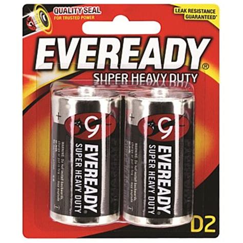 Eveready D Battery Pk2 Eveready Super Heavy Duty Collier Miller
