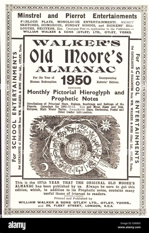 S Uk Old Moore S Almanacs Magazine Advert Stock Photo Alamy