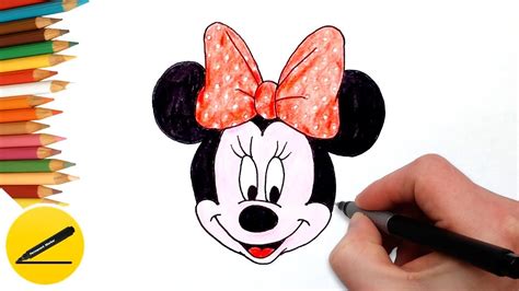 How To Draw Minnie Mouse Easy Step By Step And Color The Drawing With