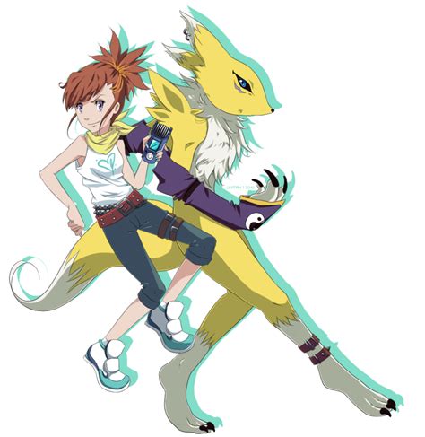Ruki And Renamon Xw Hunter Style By Ajdra On Deviantart Digimon Digital Monsters Digimon