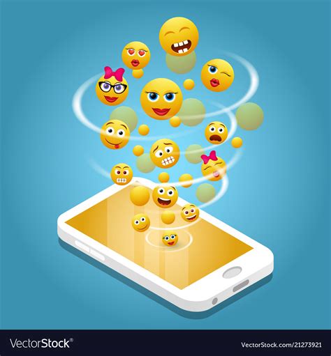 Mobile Phone Emoji Realistic Royalty Free Vector Image