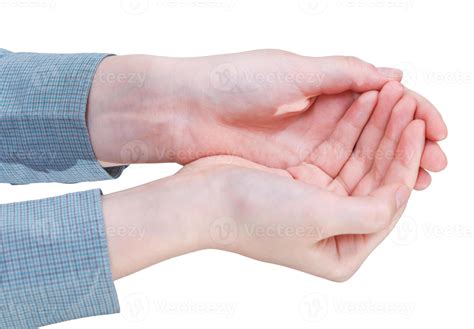 Two Cupped Palm Hand Gesture 11970295 Stock Photo At Vecteezy