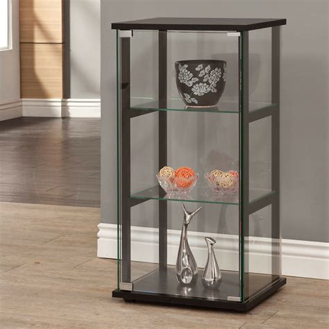 Smc curio 6102 shelf miniature display glass door collectors cabinet shadowbox. Knick Knack Curio Cabinet Black Four Sided Glass Display ...