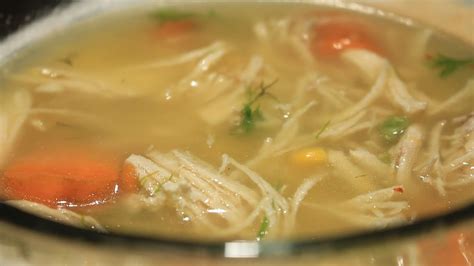 The chicken is done when the meat is white and firm to the touch. How to Cook Basic Chicken Soup Easy - YouTube