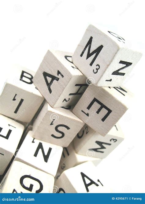 Alphabet Made Out Of Wooden Cubes Stock Image Image Of Design Play