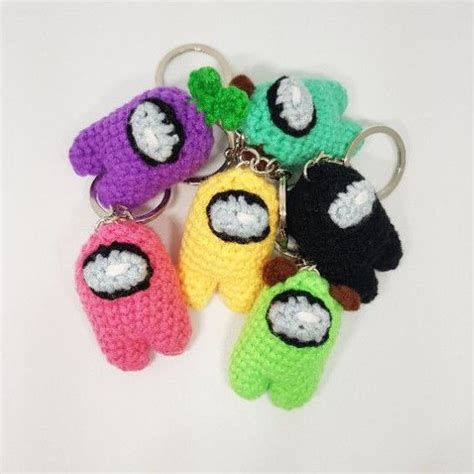 Mini Among Us Crochet Amigurumi Keychain Shopee Singapore