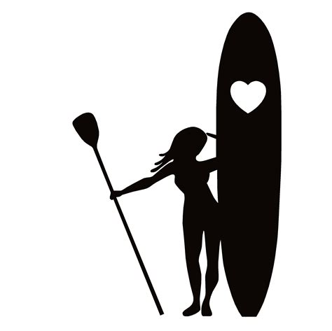 Paddle Board Girl Heart Board Decal Paddle Board Girl Heart Board