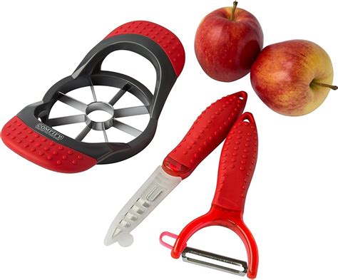 Apple Peeler Slicer Corer Fruit Knife 3 Piece Set By Comfify