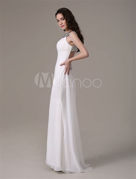 White Prom Dresses 2021 Long Ivory Mermaid Backless Evening Dress