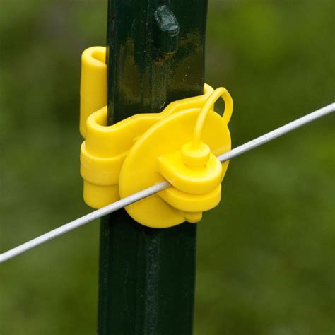 Good suppliers of electric fence accessories, energizer，post, electric fence wire, fence voltage electric fence insulators 25 pcs electric fence distance insulators, plastic ring insulators long. Pin Lock T-Post: Yellow