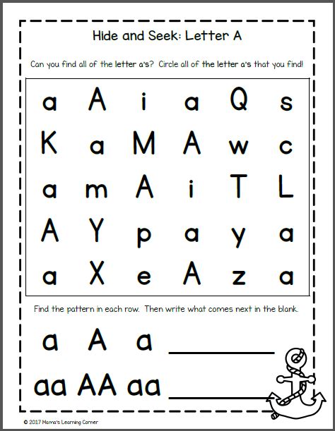 Alphabet Worksheets Hide And Seek Letter Find Mamas Learning Corner