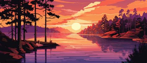 Sunset Lake South Carolina Stock Illustrations 18 Sunset Lake South