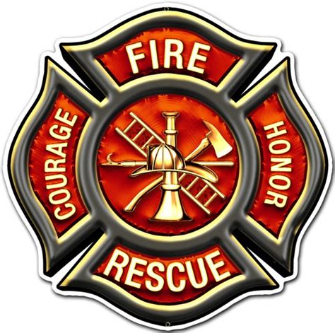 Fire Rescue Emblem Metal Sign 16 X 16 Inches