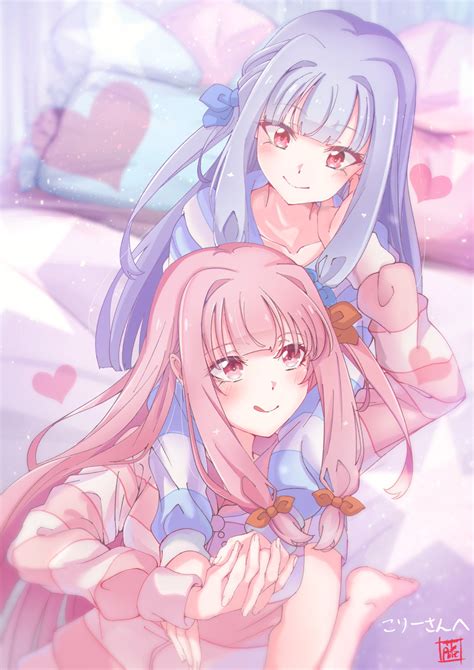 Anime Anime Girls Voiceroid Long Hair Pink Hair Blue Hair Twins