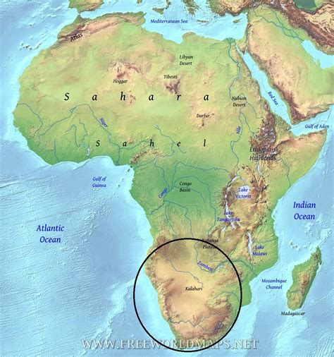 Kalahari Desert African Maps