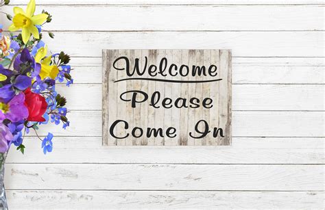 Wood Office Sign Welcome Please Come In Welcome Store Open Etsy
