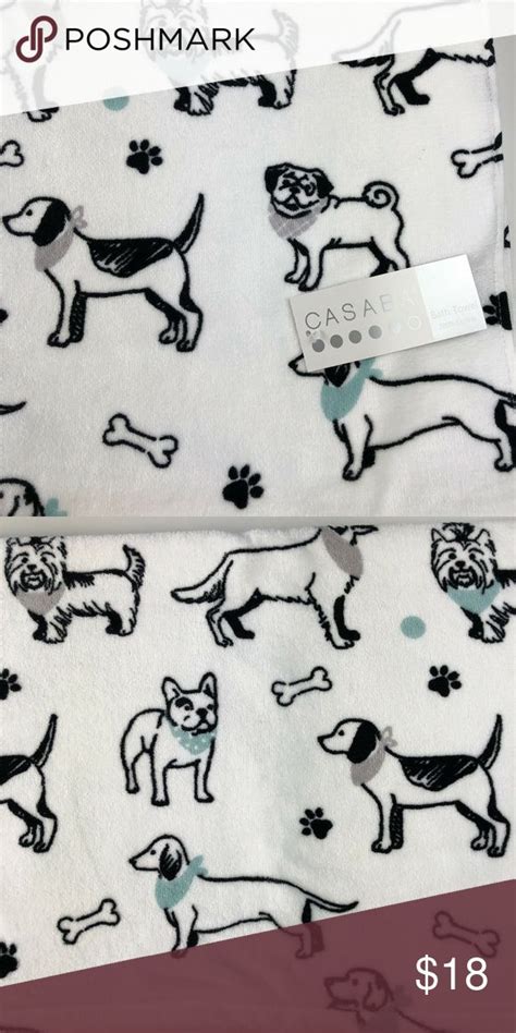 There is a wide variety of reasons why microfiber should be your material of fortunately, this microfiber dog towel will allow you to dry your pet quickly while he enjoys you the paw print on the item will make it clear that it is your pet's item when you wash it in the. Casaba Bath Towel Dog Print French Bulldog Pug NEW | Dog ...