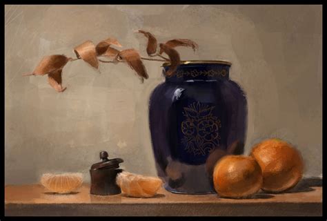 Still Life With Blue Vase By Emil K On Deviantart