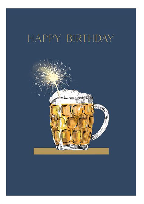 ling design  beer sparkler birthday card lnq