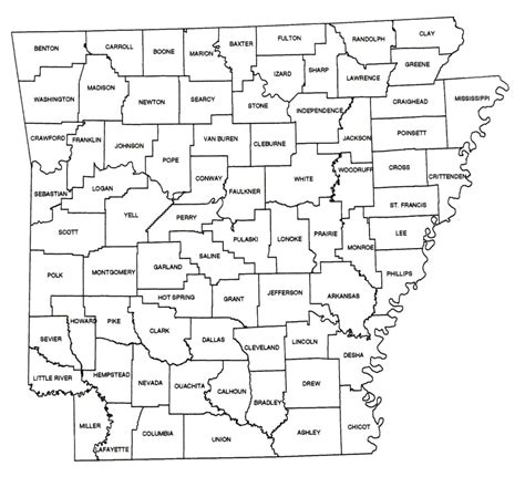 Arkansas Historical County Map Arkansas Mappery
