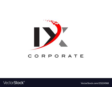 Ix Modern Letter Logo Design With Swoosh Vector Image