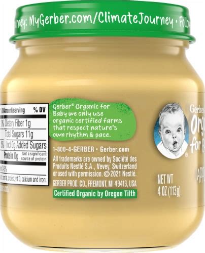 Gerber® Organic 1st Foods Apple Stage 1 Baby Food 4 Oz Ralphs