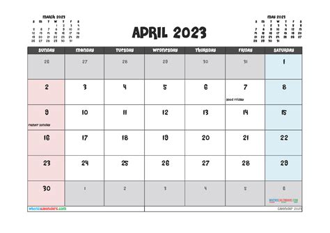 Free April 2023 Calendar Pdf Pdf And Image