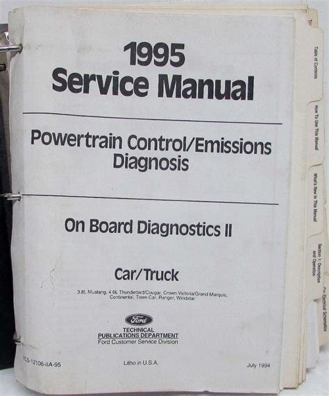 1995 Ford Powertrain Control Emissions Diagnosis Service Manual Car