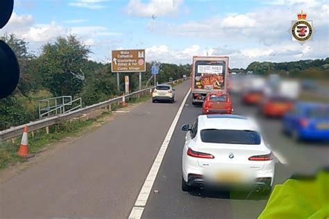 Watch Queue Dodging Motorist Puts Lives At Risk By Using M5 Hard