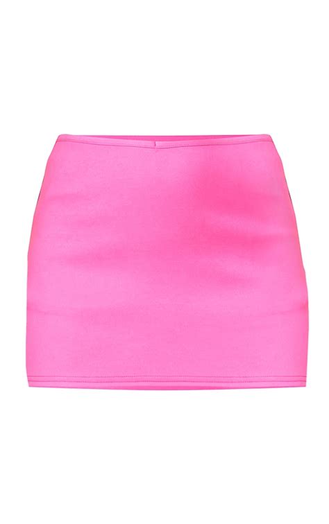 Hot Pink Stretch V Low Rise Extreme Micro Skirt Prettylittlething