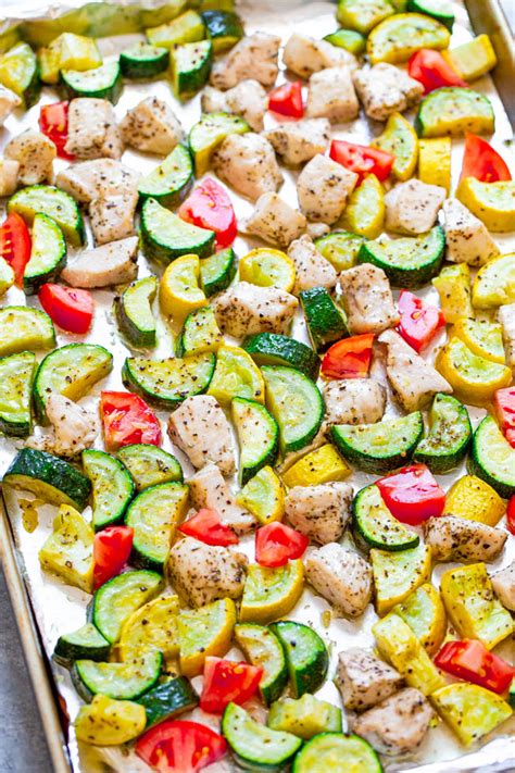 This fantastic sheet pan sweet and sour chicken with veggies is my latest favorite (though i do love this amazing sheet pan bbq. Summer Sheet Pan Chicken and Veggies - Averie Cooks