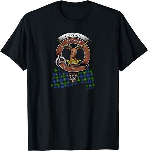 Gordon Scottish Clan Badge And Tartan T Shirt Uk Clothing