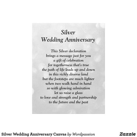 Silver Wedding Anniversary Canvas Anniversary Canvas