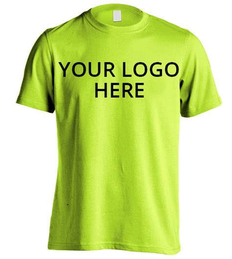 Safety Green Short Sleeve T Shirt Printed With Your Company Logo