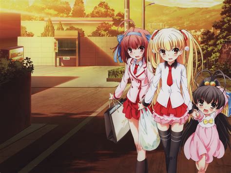 Fondos De Pantalla Ilustración Anime Para Caminar Compras Chicas