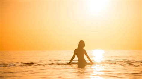 Wallpaper Sunlight Women Sunset Sea Silhouette Beach Sunrise