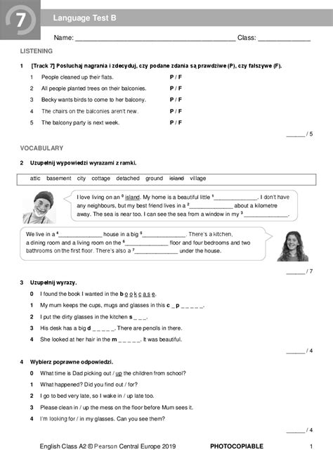 English Class A2+ Testy Pdf - EC_A2_Tests - Language Test 7B - Pobierz pdf z Docer.pl