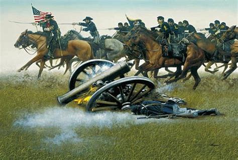 Custers Gallant Cavalry Charge At Gettysburg By Ron Lesser Civil