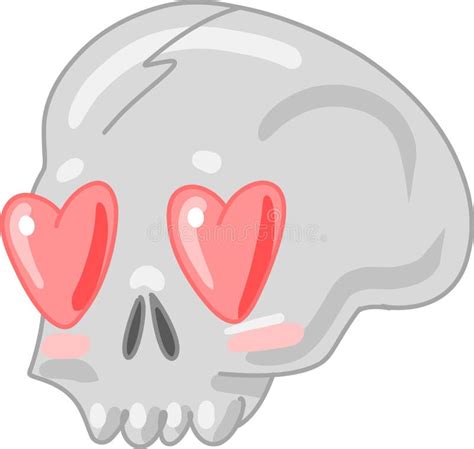 Skull With Heart Shaped Eyes Creepy Valentine Clipart Spooky