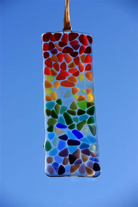 Fused Glass Rainbow Suncatcher In A T Box Uk Handmade Fused Glass Fused Glass