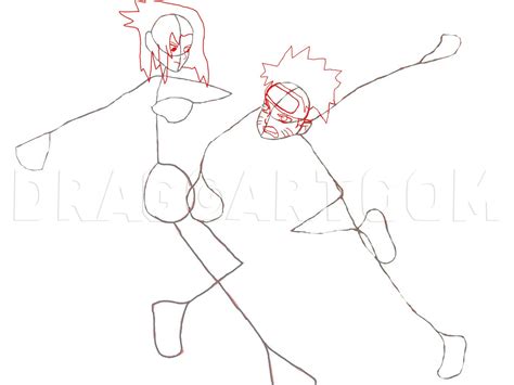 Sasuke Vs Naruto Drawings In Pencil