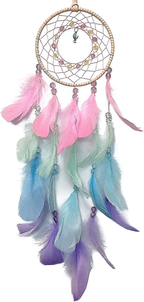 Colorful Dream Catchers Handmade Feather Native American Circular Net